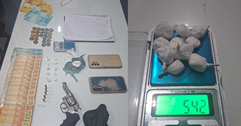 Traficante é preso com revólver, cocaína, R$ 1.020 em cédulas falsas em Jaraguá do Sul