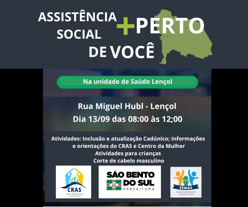 O projeto "Assistência + Perto de você", acontece neste sábado (13) na Unidade de Saúde do Lençol