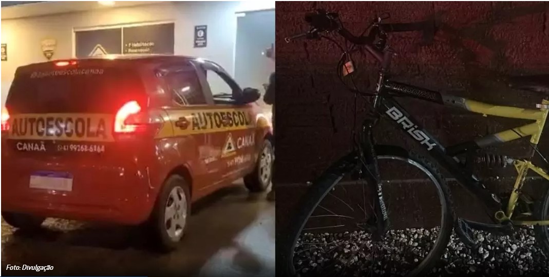 VÍDEO – Ciclista é atropelado por carro de autoescola em Joinville; empresa se manifesta