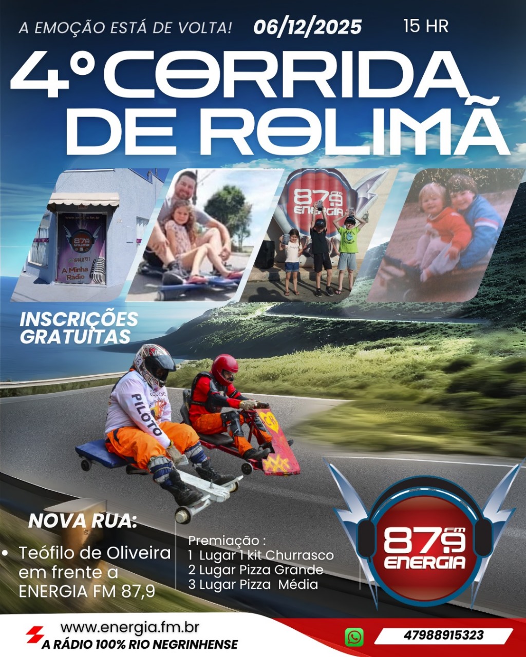 Inscrições para a 4ª edição da Corrida de Rolimã Energia FM