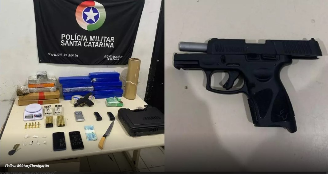 Com drogas e arma, dupla é presa por tráfico e associação criminosa em Joinville