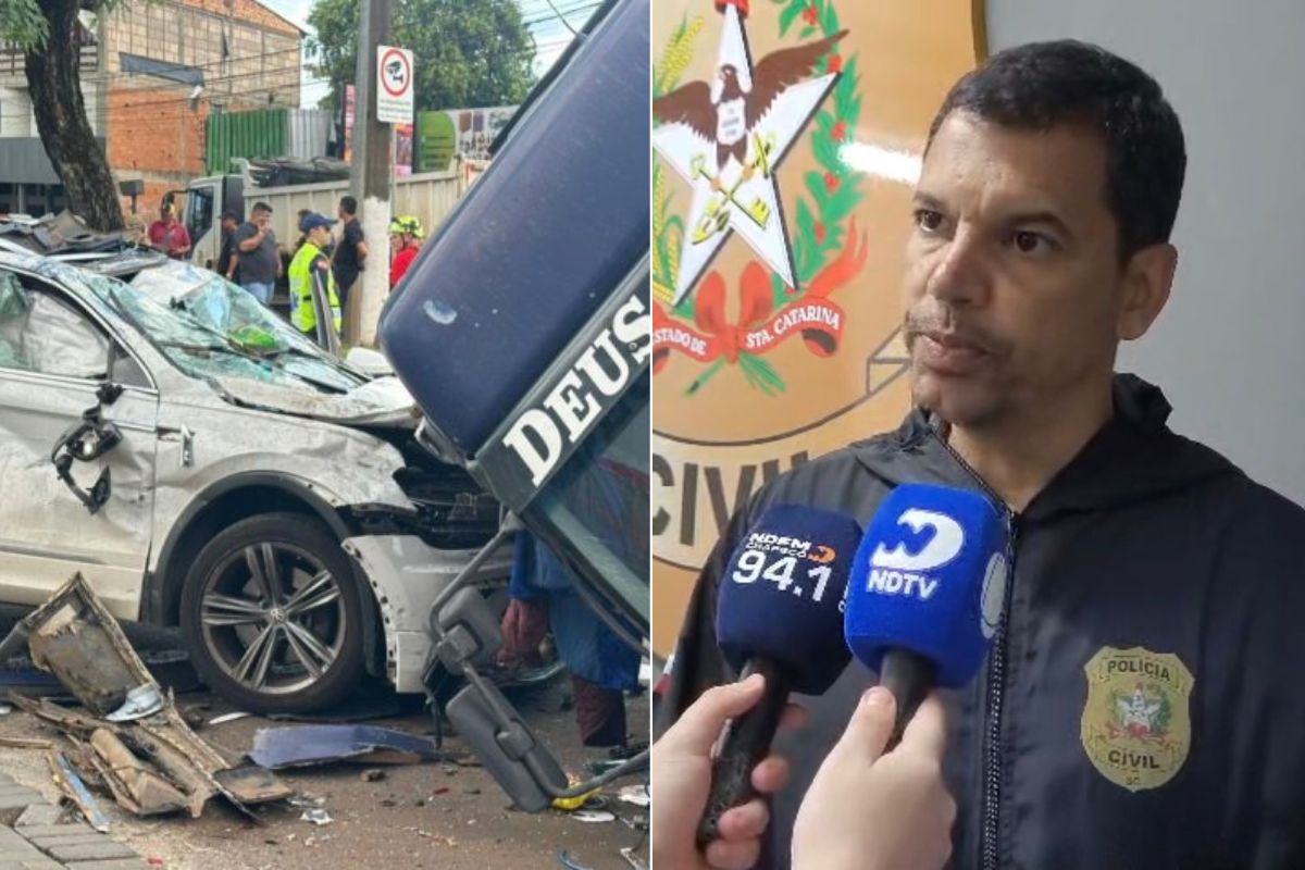 Vídeo - O que o delegado disse sobre o motorista da carreta que atingiu 14 veículos em SC